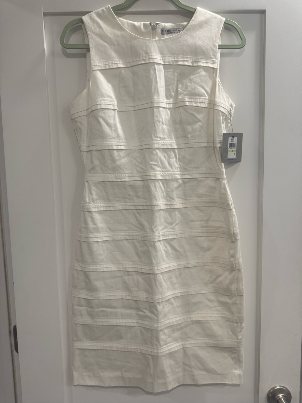 Andrew Marc White Sleeveless Sheath Dress